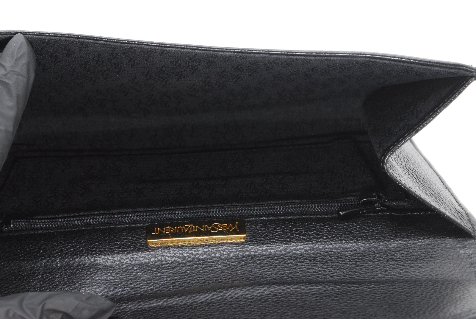 Saint Laurent Yves Clutch Bag - Black, Leather 