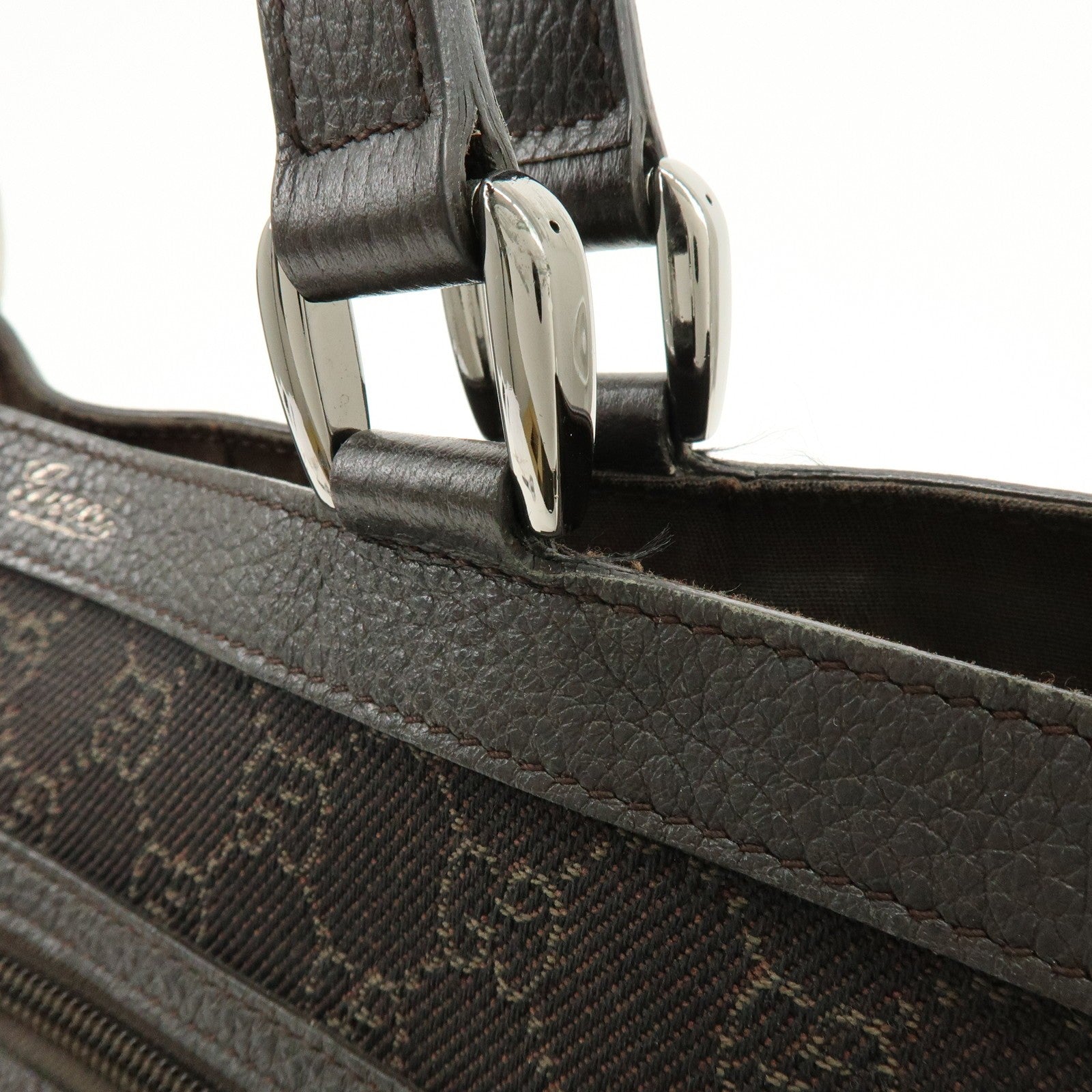 Gucci Abbey Tote Bag - Brown, GG Canvas, Leather