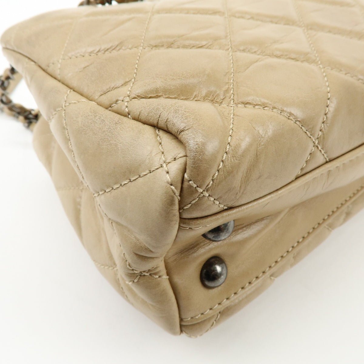 Chanel COCO Mark Matelasse Chain Shoulder Bag - Beige, Calf Skin