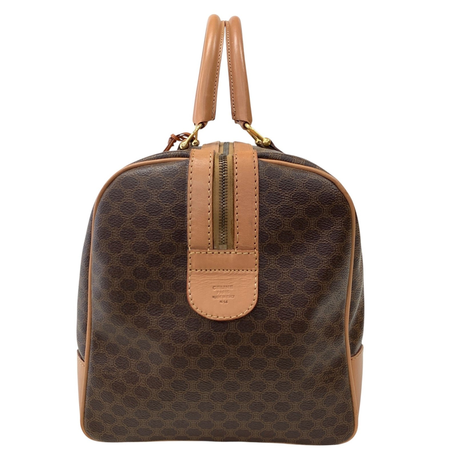 Celine Macadam Large Boston Bag - Brown Beige, Canvas