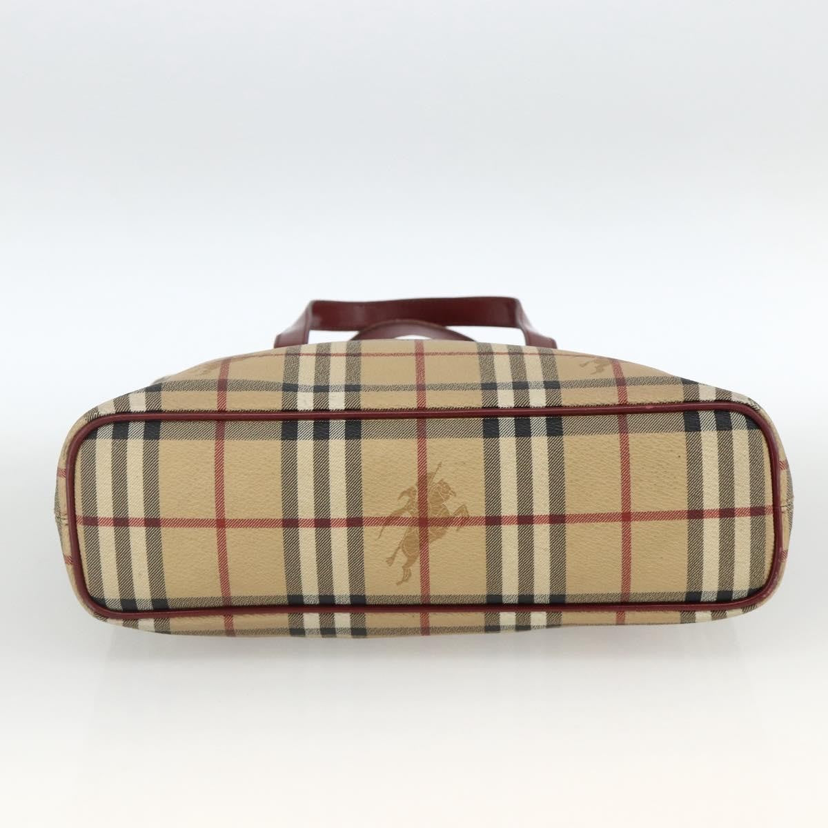 Burberry Nova Check Hand Bag - Beige / Silver, PVC Leather
