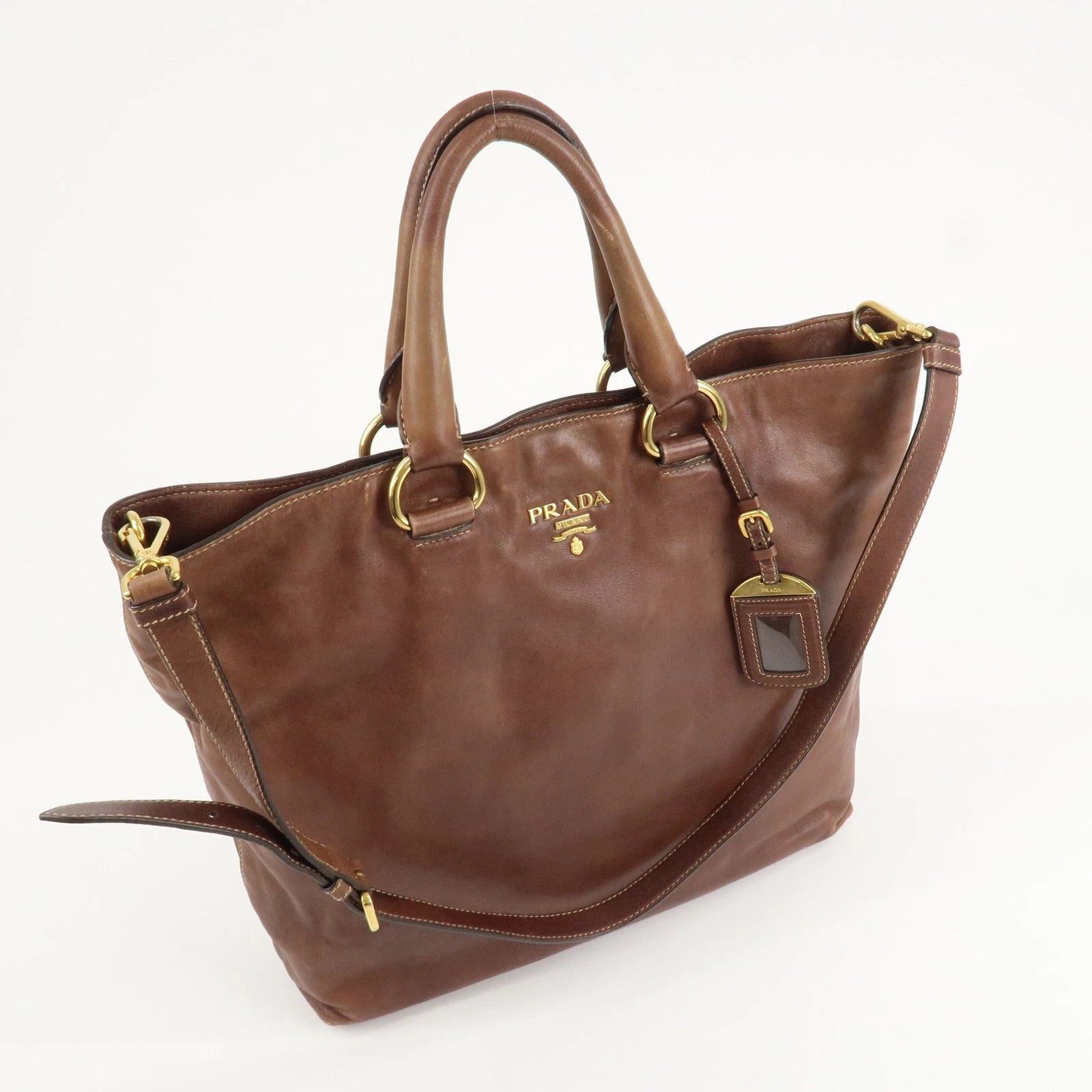 PRADA 2way Bag - Brown, Leather