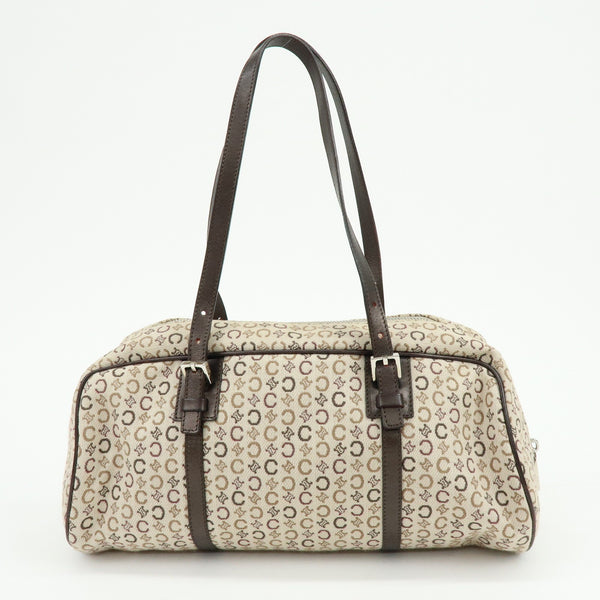 Celine C Macadam Hand Bag - Beige, Canvas and Leather