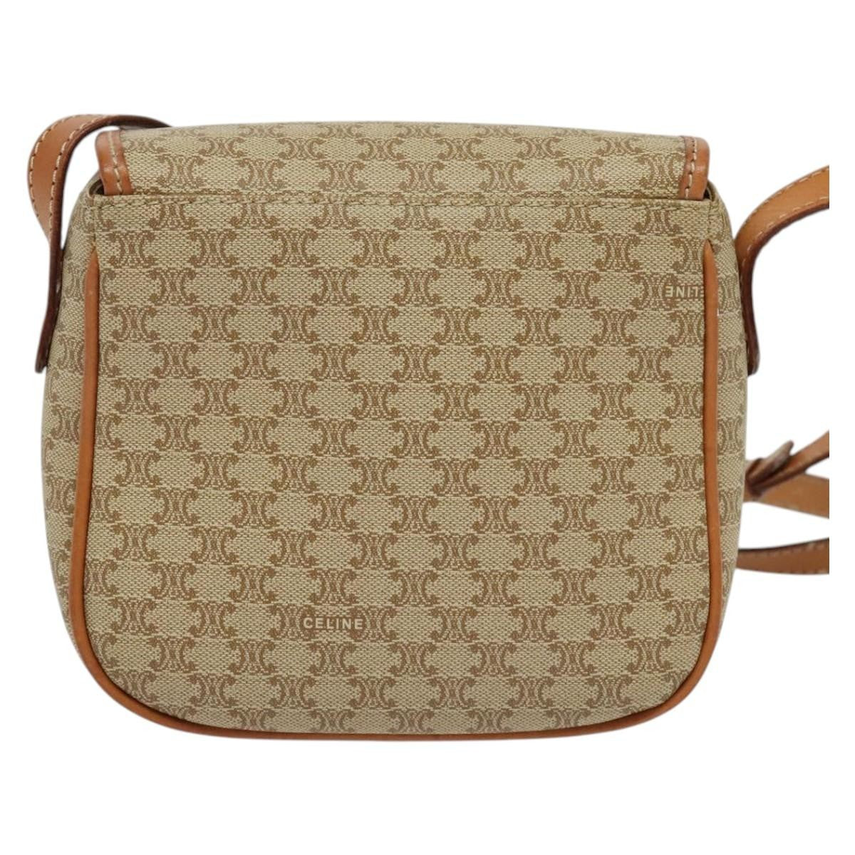 Celine Macadam Shoulder Bag - Beige/Gold, PVC Leather