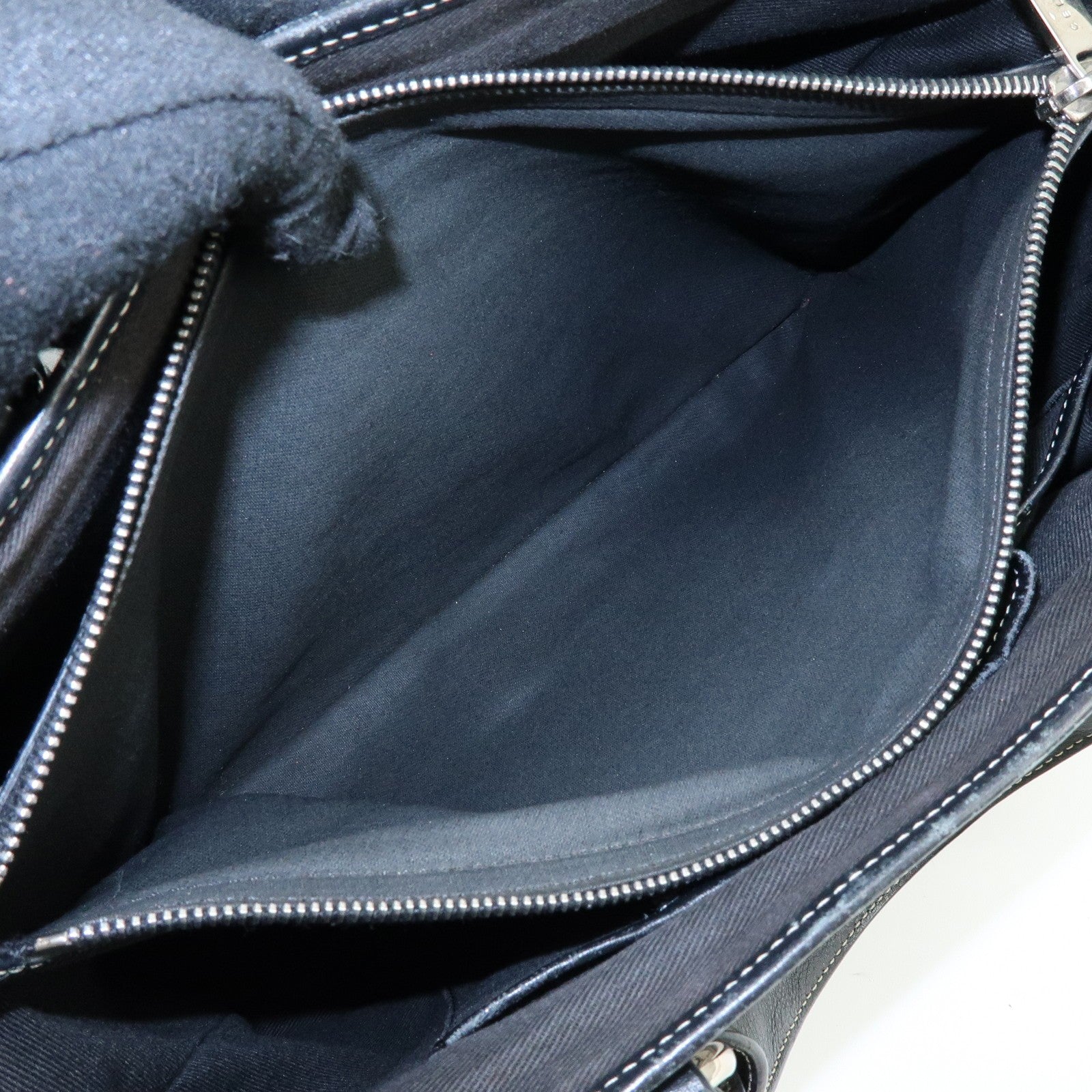Celine Macadam Boogie Hand Bag - Navy, Canvas Leather