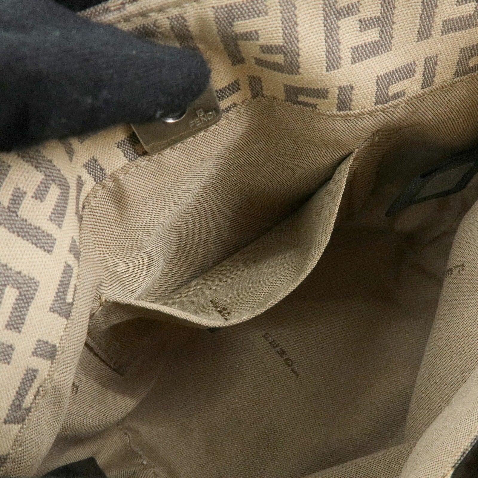 Fendi Hand Bag - Beige Black, Canvas Leather