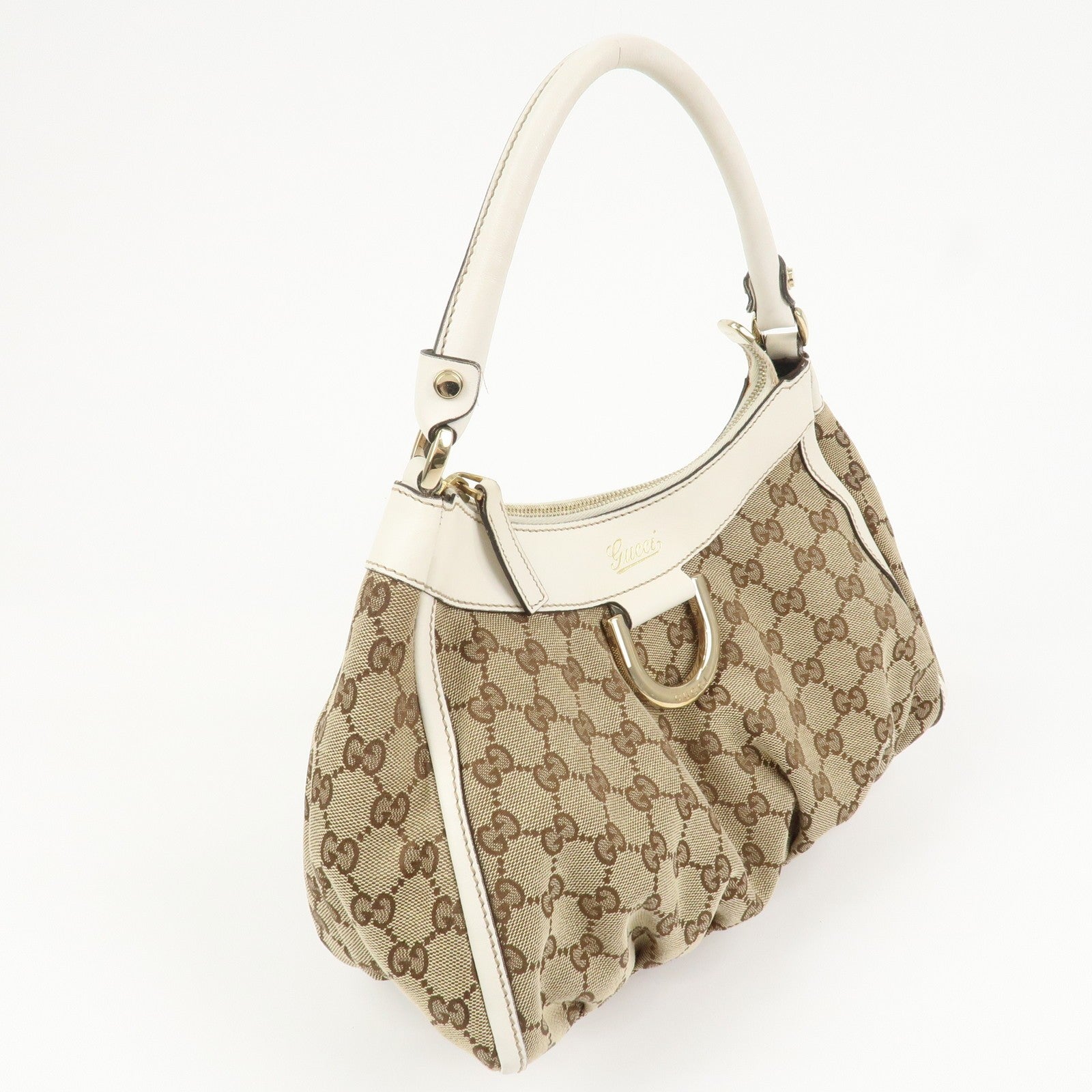 Gucci Abbey Shoulder Bag - Beige White, GG Canvas Leather