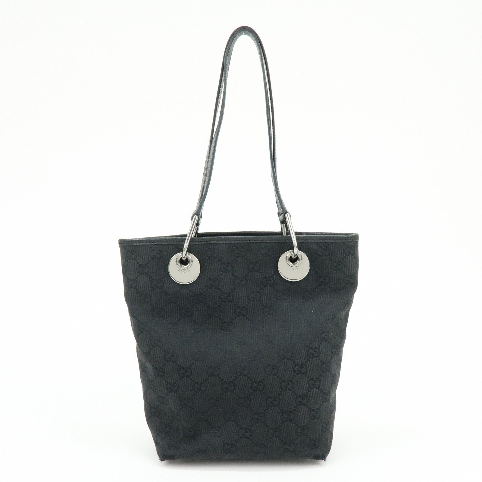 Gucci Tote Bag - Black, GG Canvas, Leather