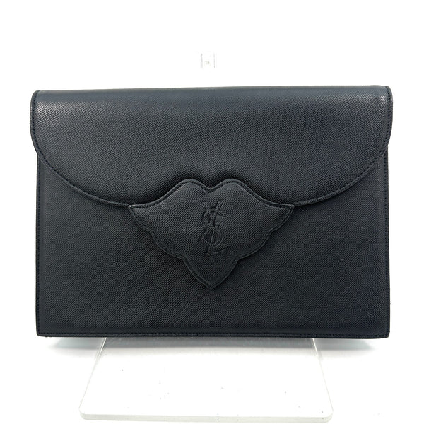 Saint Laurent YSL Clutch - Black, Leather 