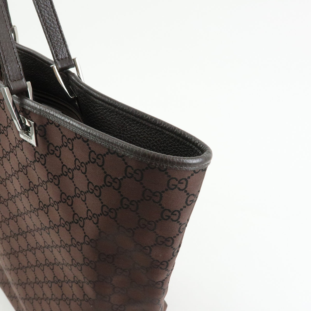 Gucci GG Nylon Leather Tote Bag - Brown, Nylon Leather
