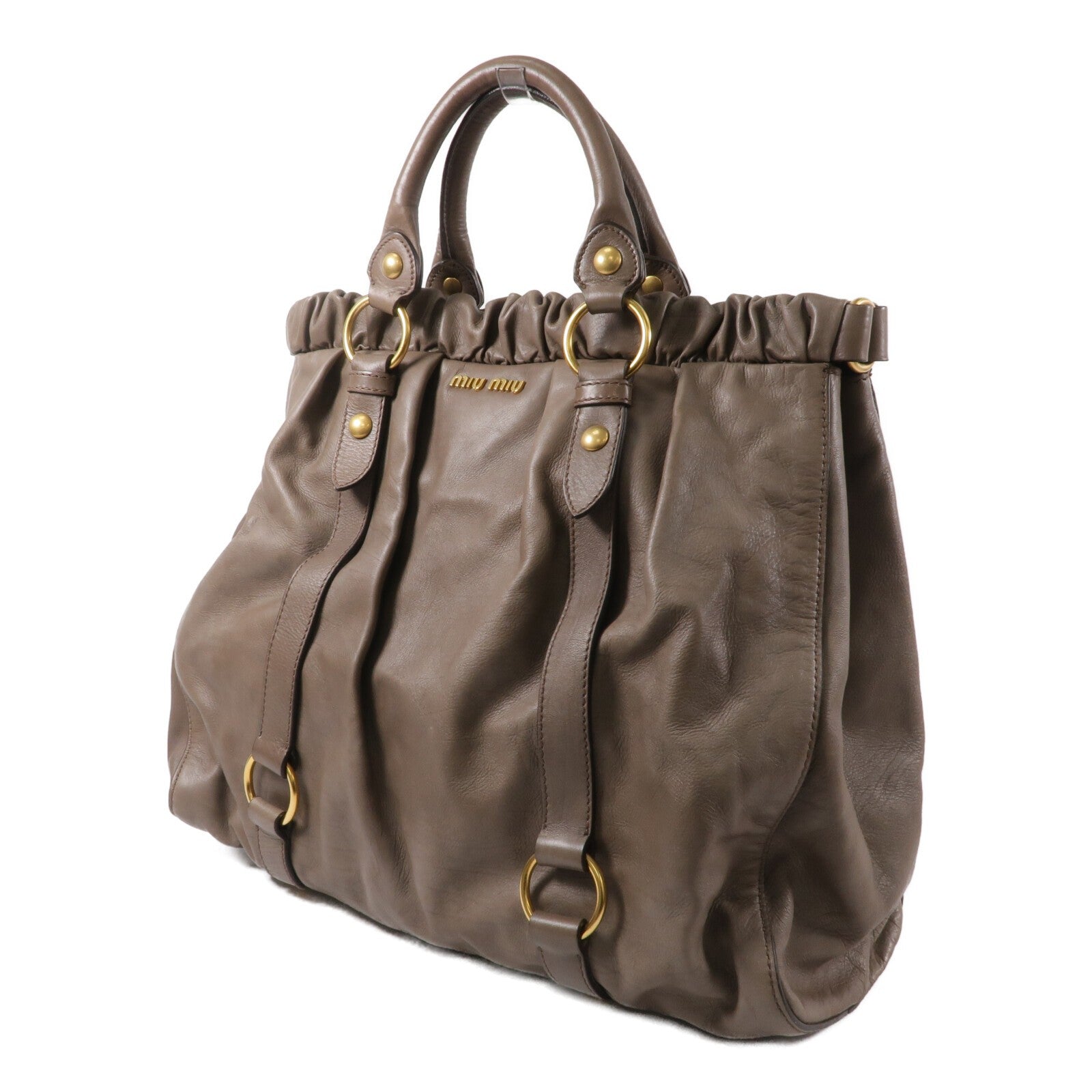 Miu Miu GHW 2 Way Shoulder Bag - Grey, Calfskin Leather