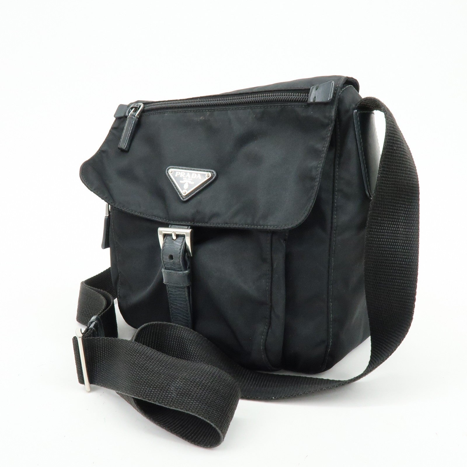 Prada BT8994 Shoulder Bag - Black, Nylon and Leather
