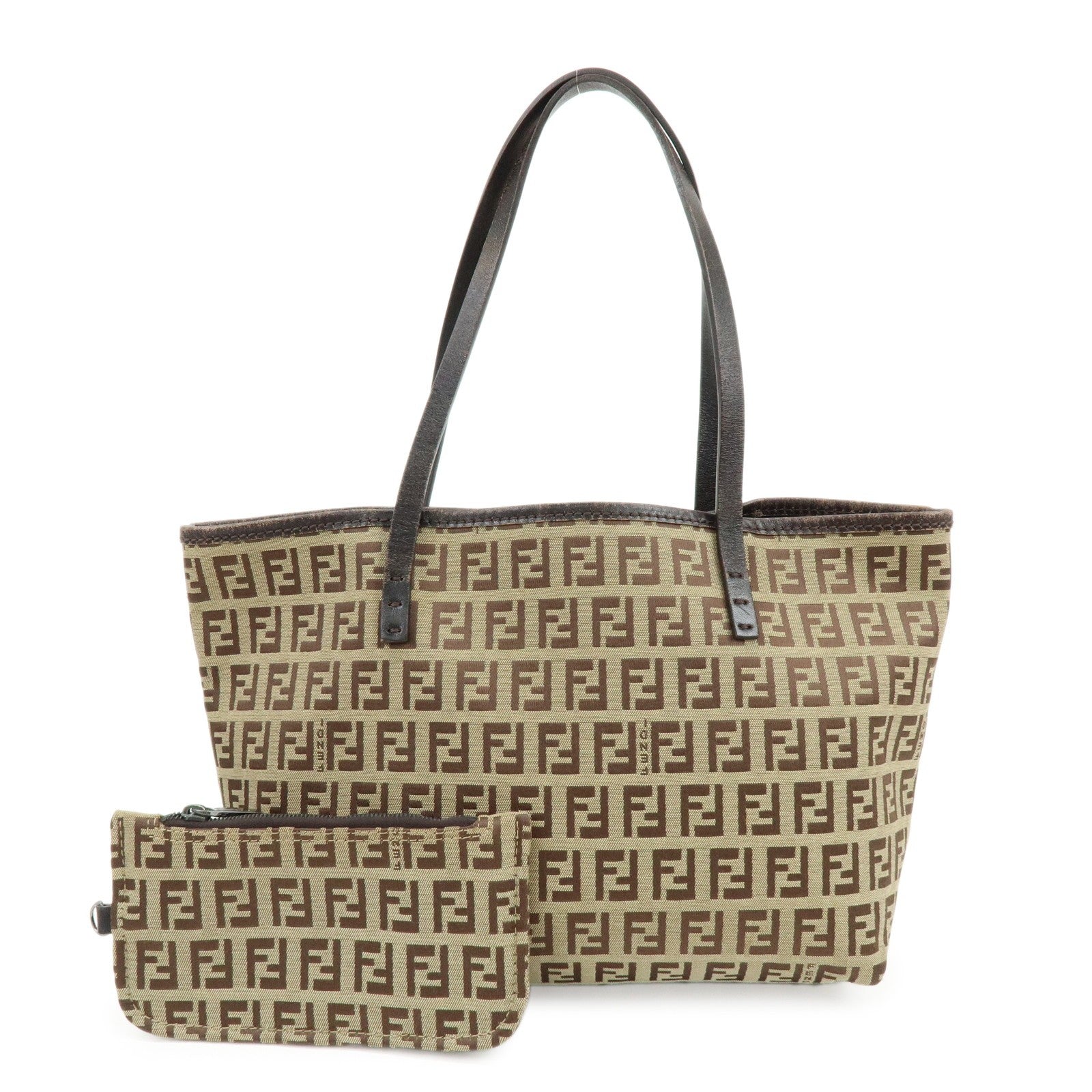 Fendi Zucchino Tote Bag - Brown, Canvas Leather
