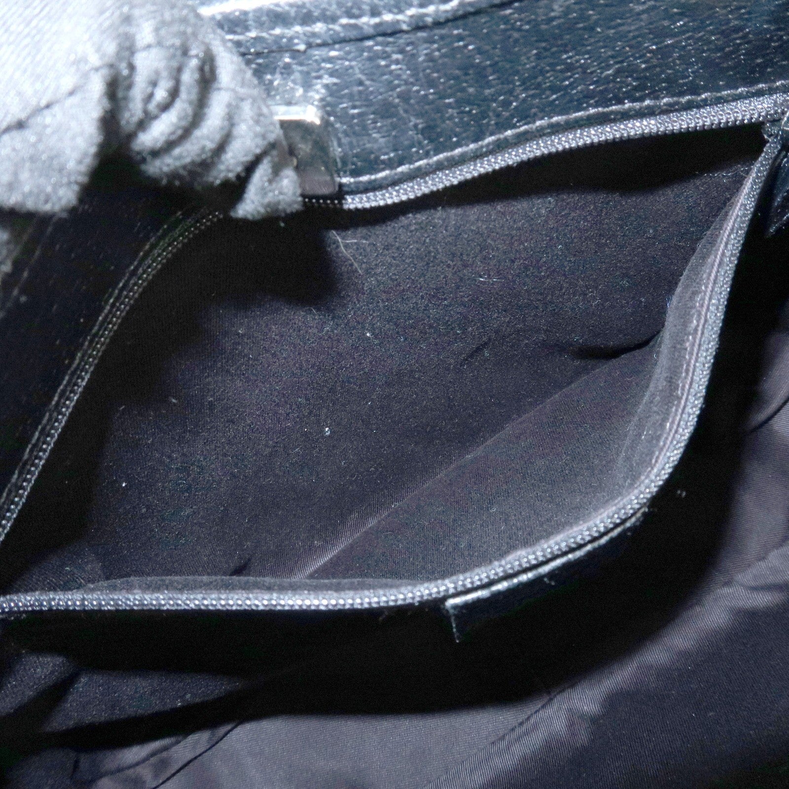 Gucci 113012 Shoulder Bag - Black, GG Canvas, Leather 