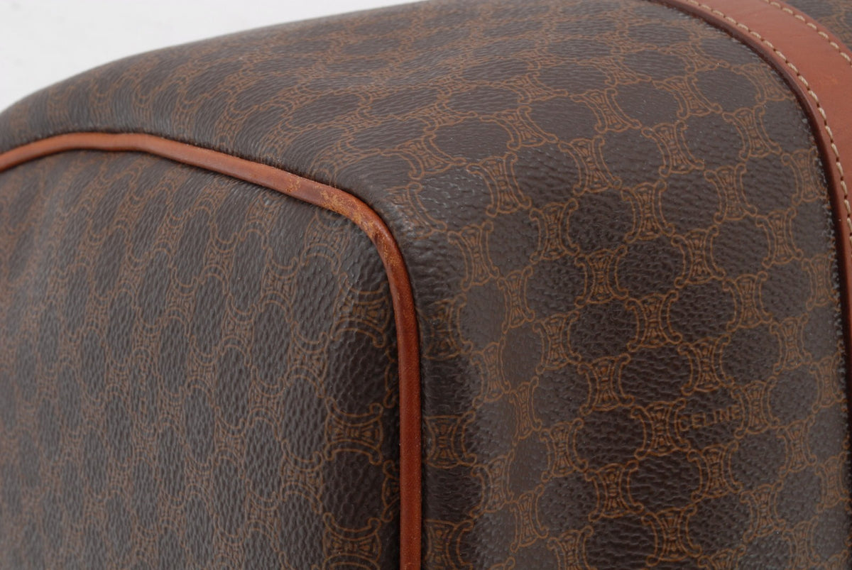 Celine Macadam Boston Handbag - Brown, PVC Leather