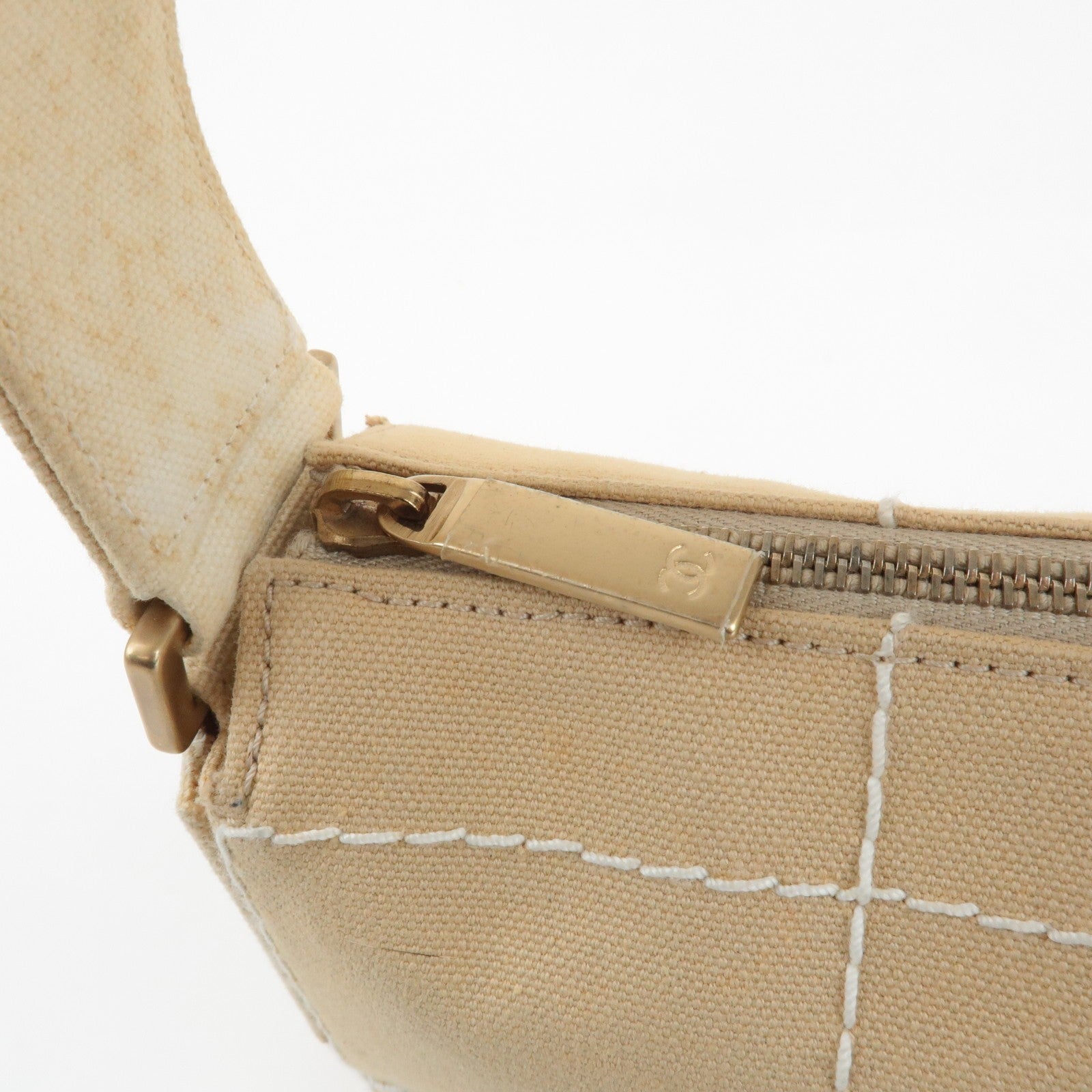 Chanel Wild Stitch Shoulder Bag - Beige, Canvas