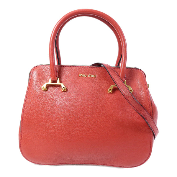 Miu Miu GHW 2 Way Shoulder Bag - Red, Calfskin Leather