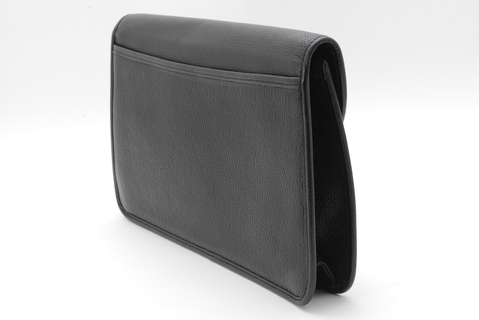 Saint Laurent Yves Stitch Clutch Bag - Black, Leather 