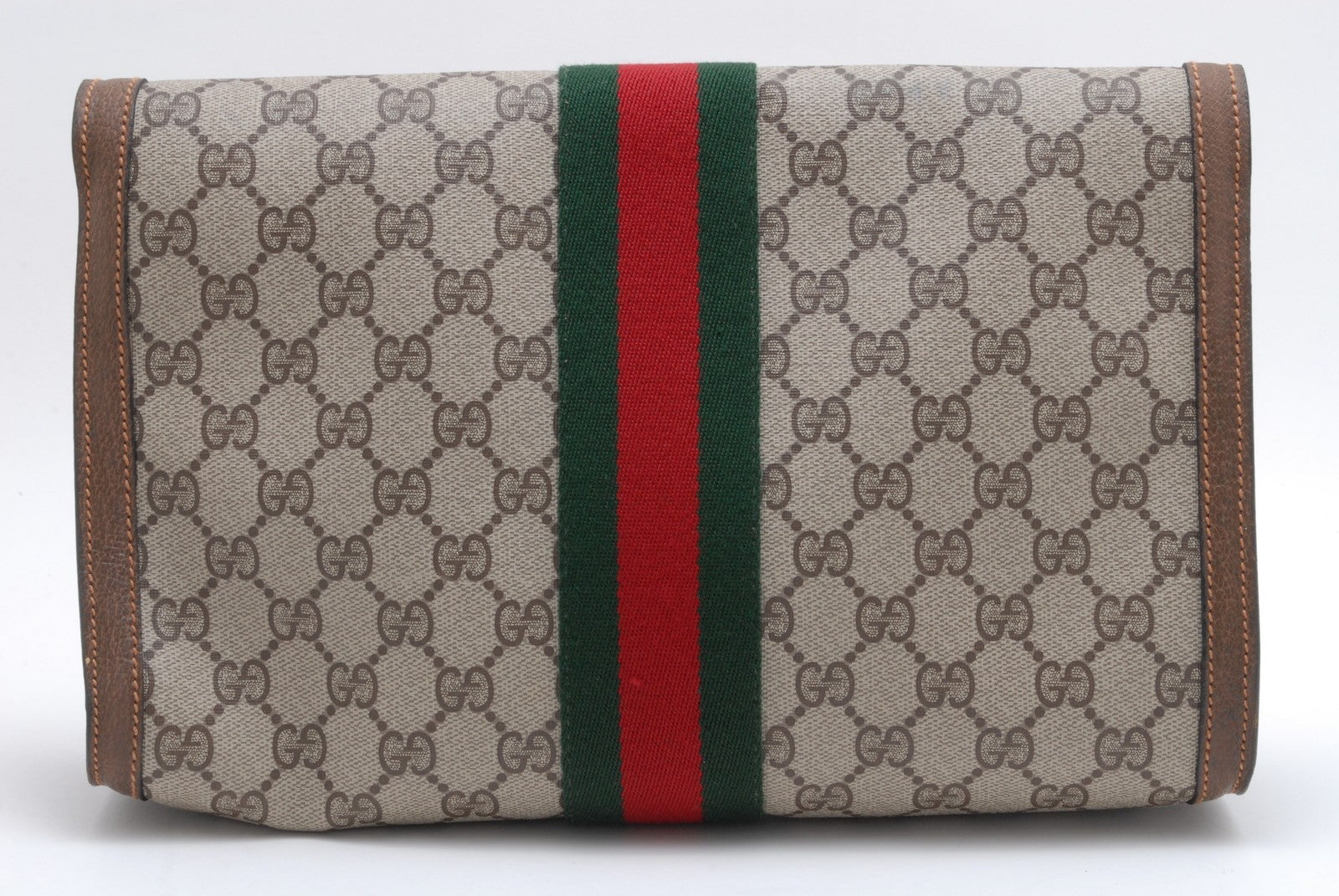 Gucci Sherry Clutch Bag - Beige Brown, PVC