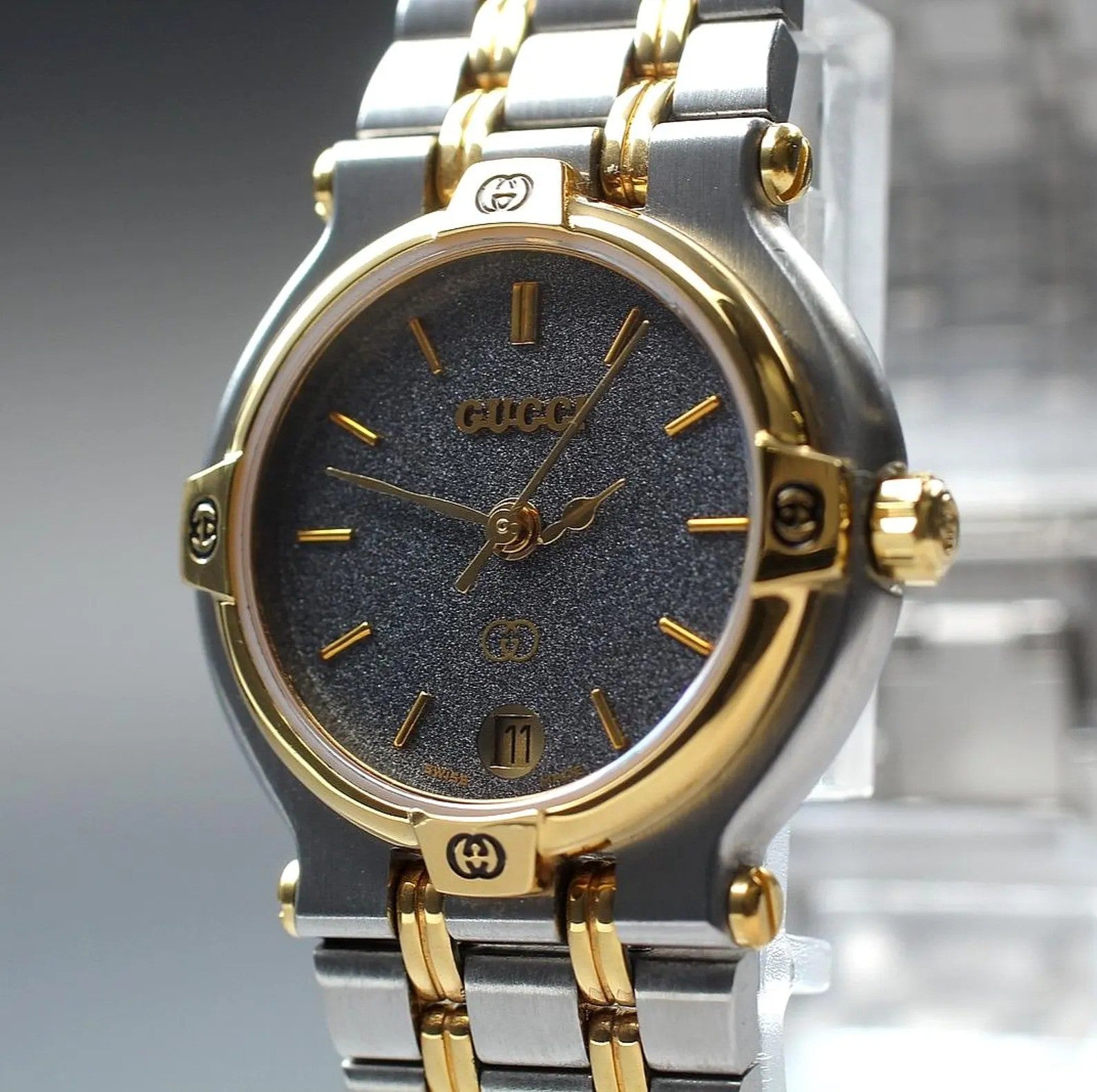 Gucci 9000L Wristwatch - Black, Stainless Steel