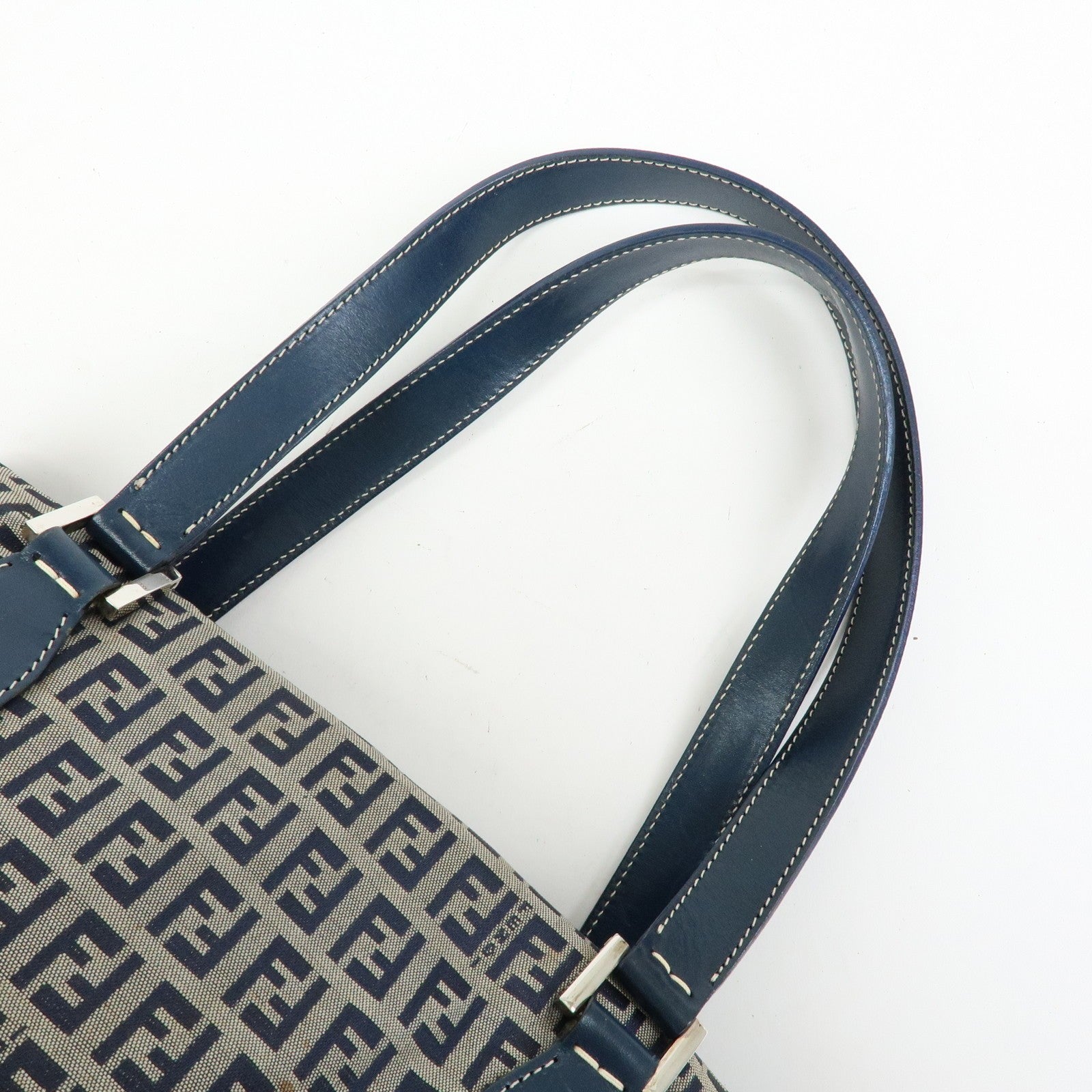 Fendi Zucchino Tote Bag - Navy, Canvas and Leather
