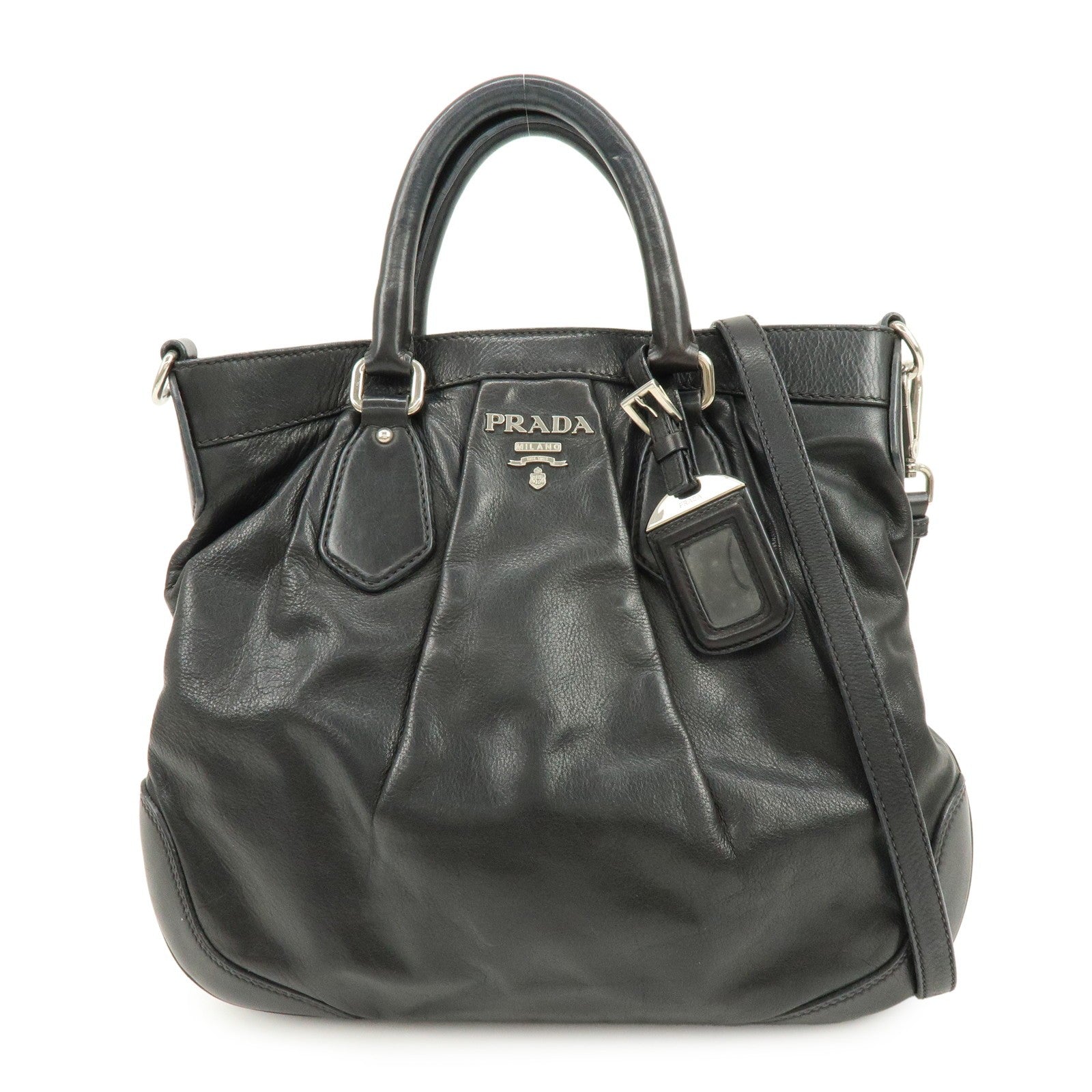 Prada 2Way Bag Hand Bag - Black, Leather 