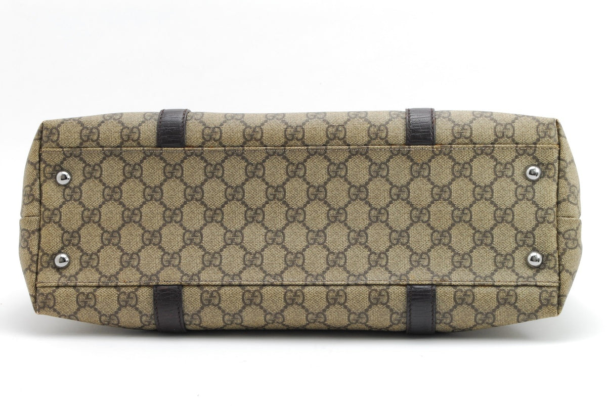 Gucci GG Supreme Tote Bag - Beige Brown, PVC Leather