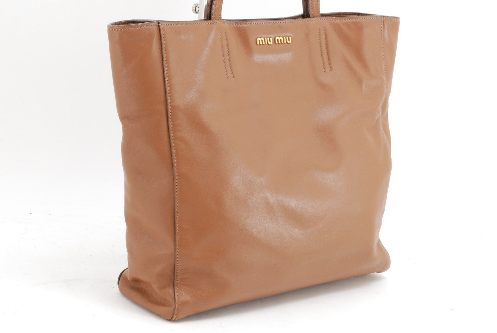 Miu Miu Tote Bag - Camel Brown, Leather