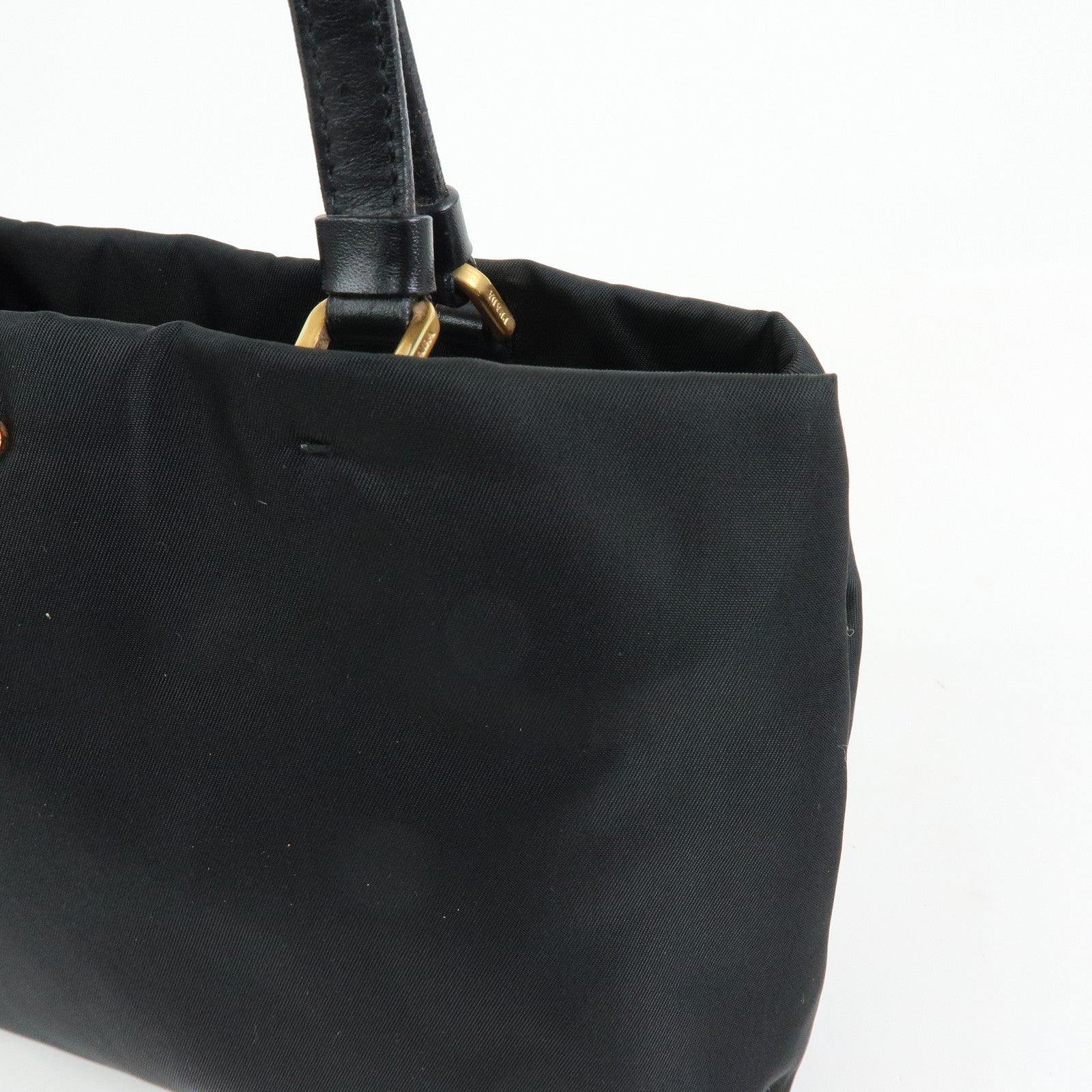 Prada Triangle Logo Tote Bag - Black, Nylon and Leather