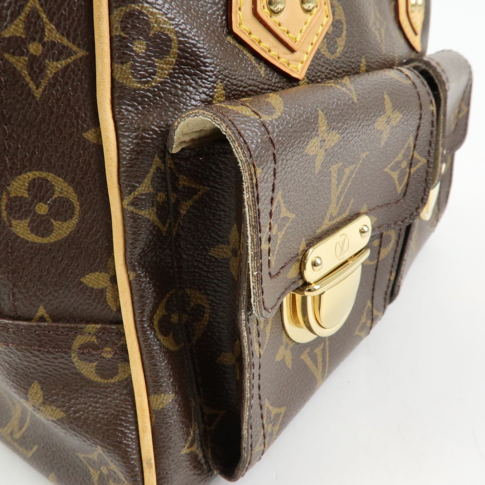 Louis Vuitton Monogram Manhattan PM Hand Bag Brown