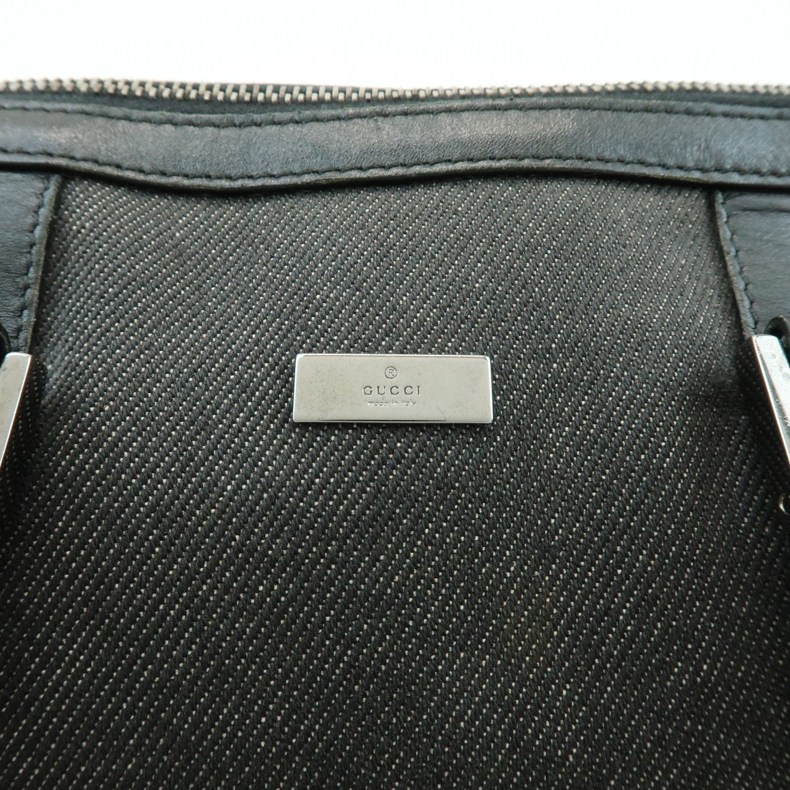 Gucci Boston Bag - Black, Dark Grey, Canvas