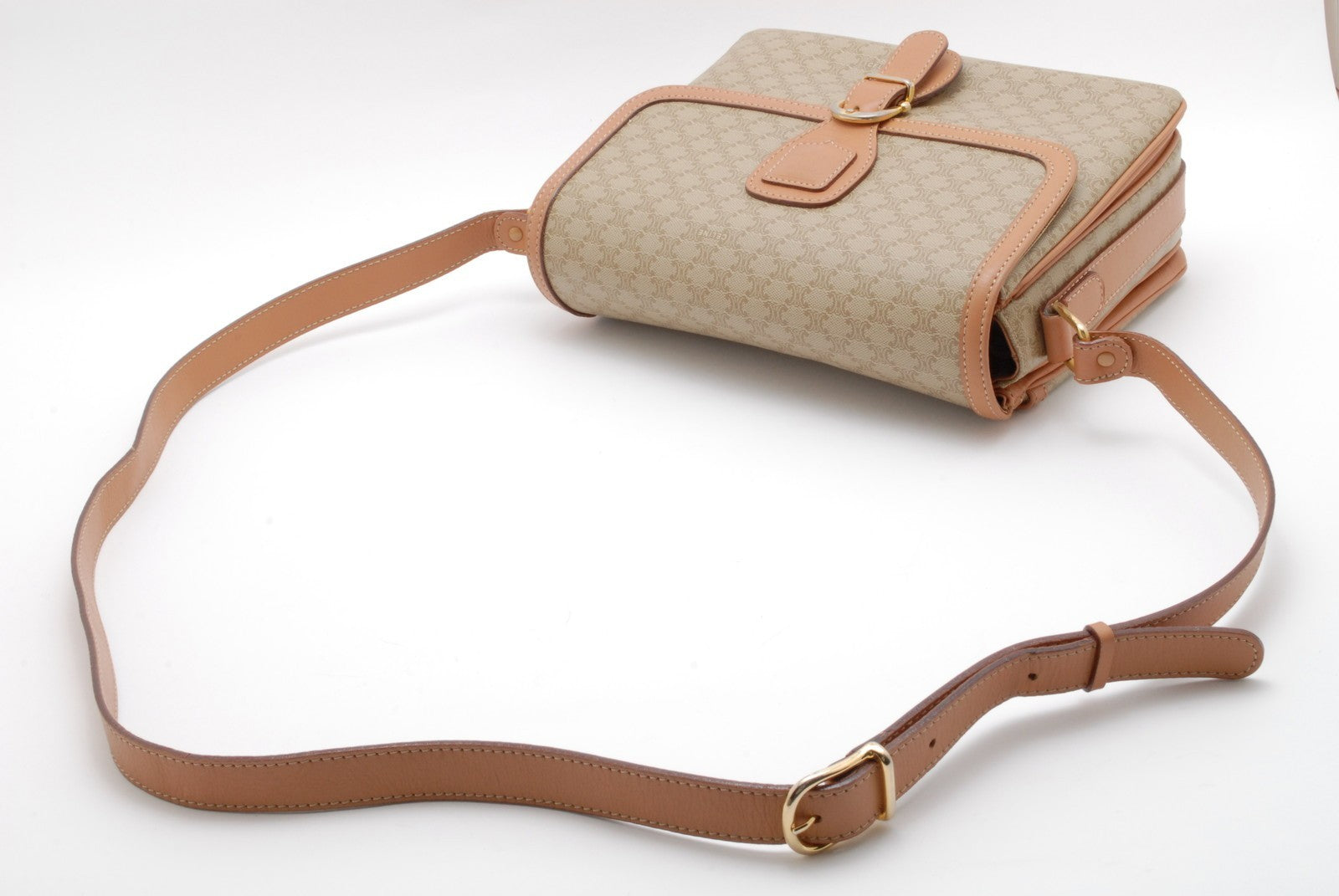 Celine Macadam Shoulder Bag - Beige, PVC Leather