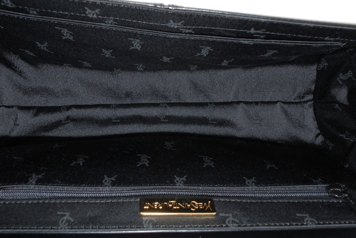 Saint Laurent Vintage Top Handle Handbag - Black, Leather