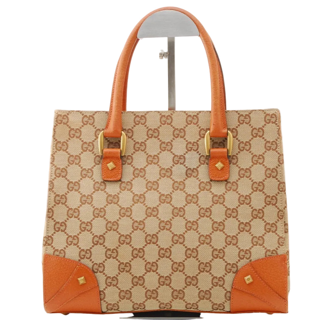 Gucci GG Tote Bag - Orange Brown, Canvas Leather
