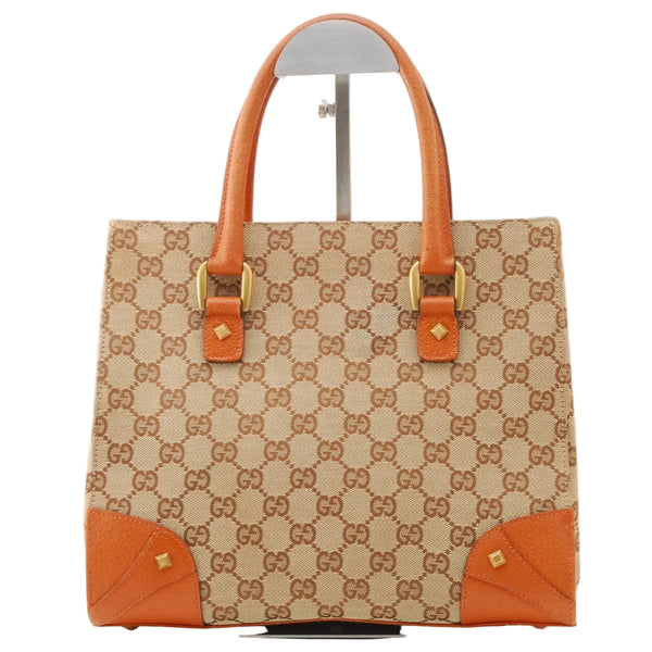 Gucci GG Tote Bag - Orange Brown, Canvas Leather