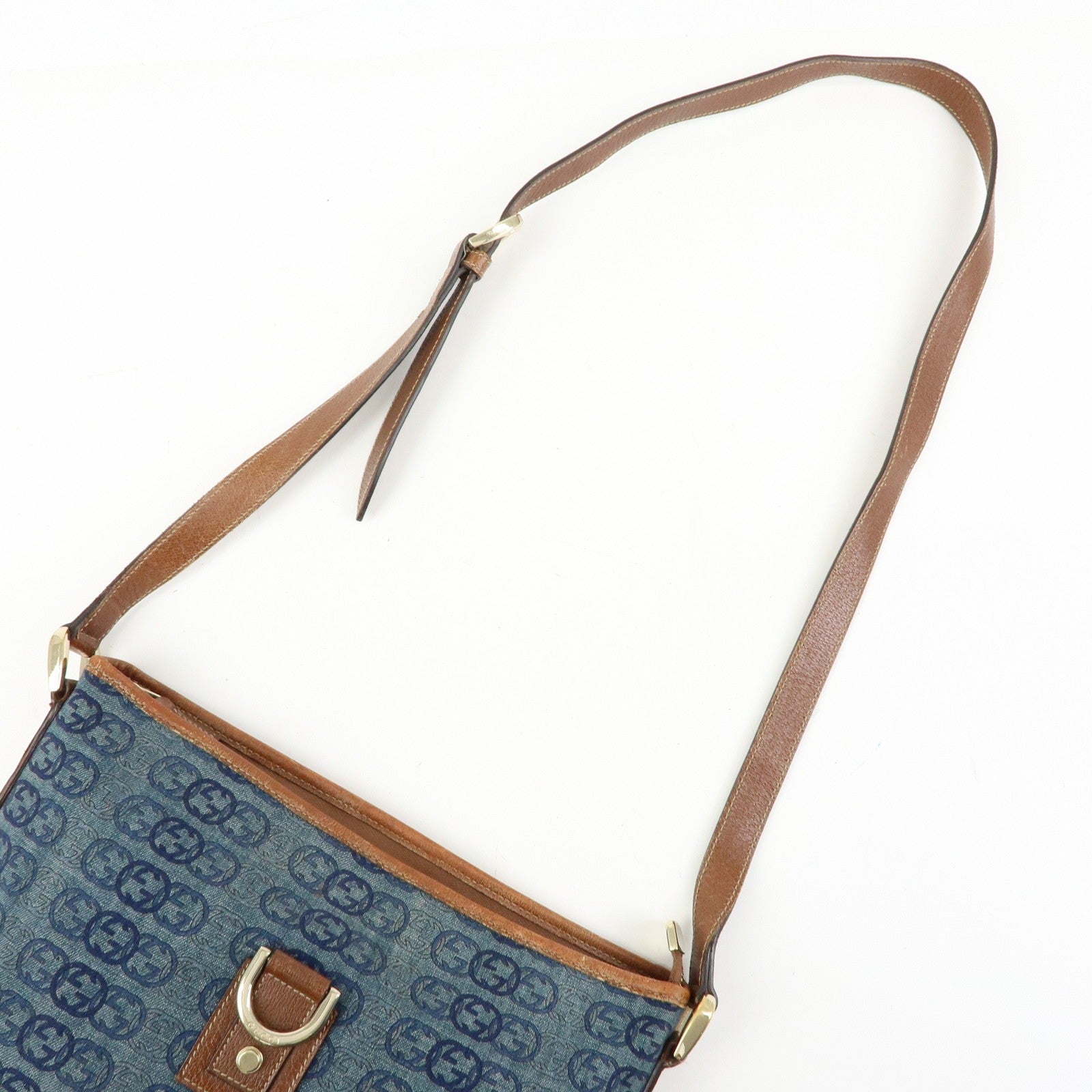 Gucci Abbey Shoulder Bag - Blue, Denim and Leather
