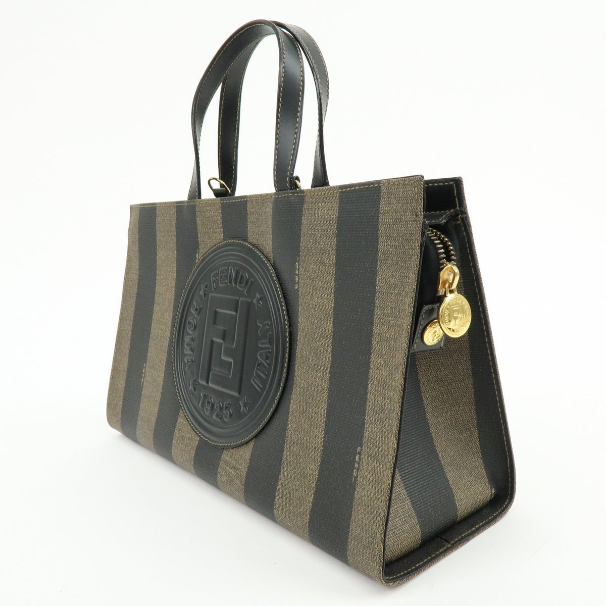 Fendi Tote Hand Bag - Black, Brown, PVC, Leather