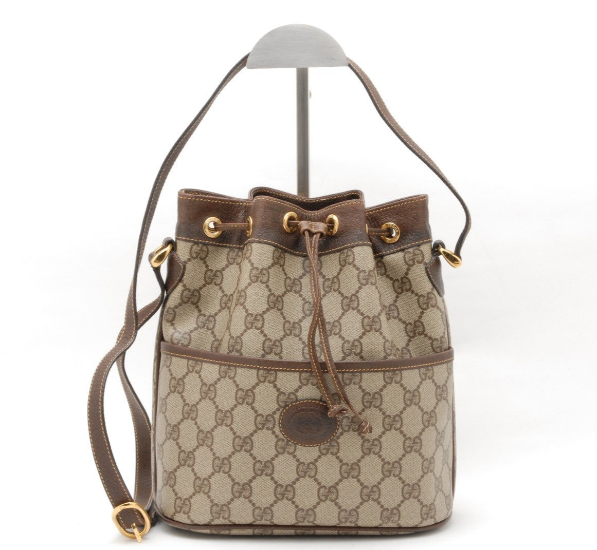Gucci GG Bucket Bag Shoulder Bag - Brown, Canvas, Leather