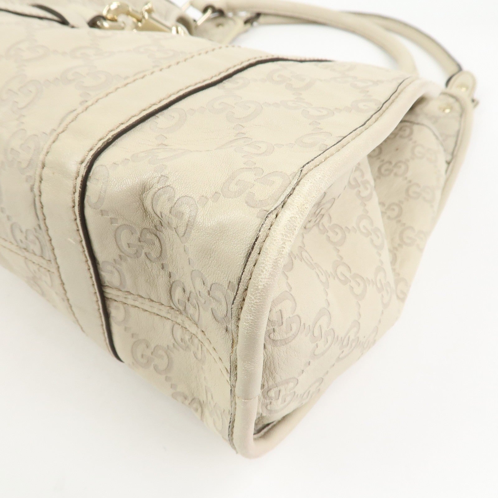 Gucci Guccissima Shoulder Hand Bag - Ivory, Leather 