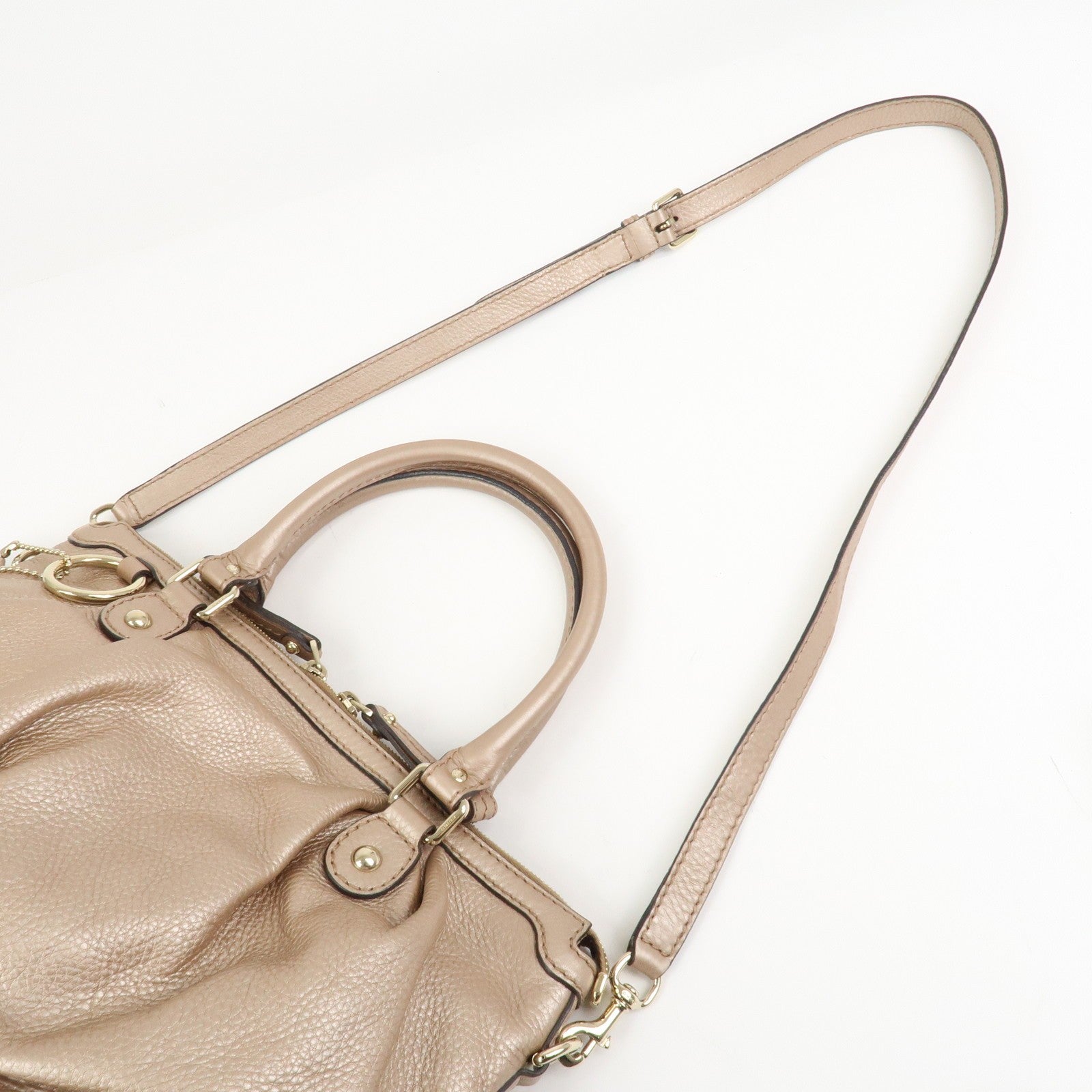 GUCCI Sukey Interlocking G Leather 2Way Bag Shoulder Bag