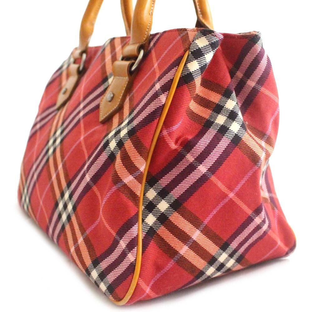 Burberry Blue Label Nova Check Tote Bag - Red, Canvas Leather