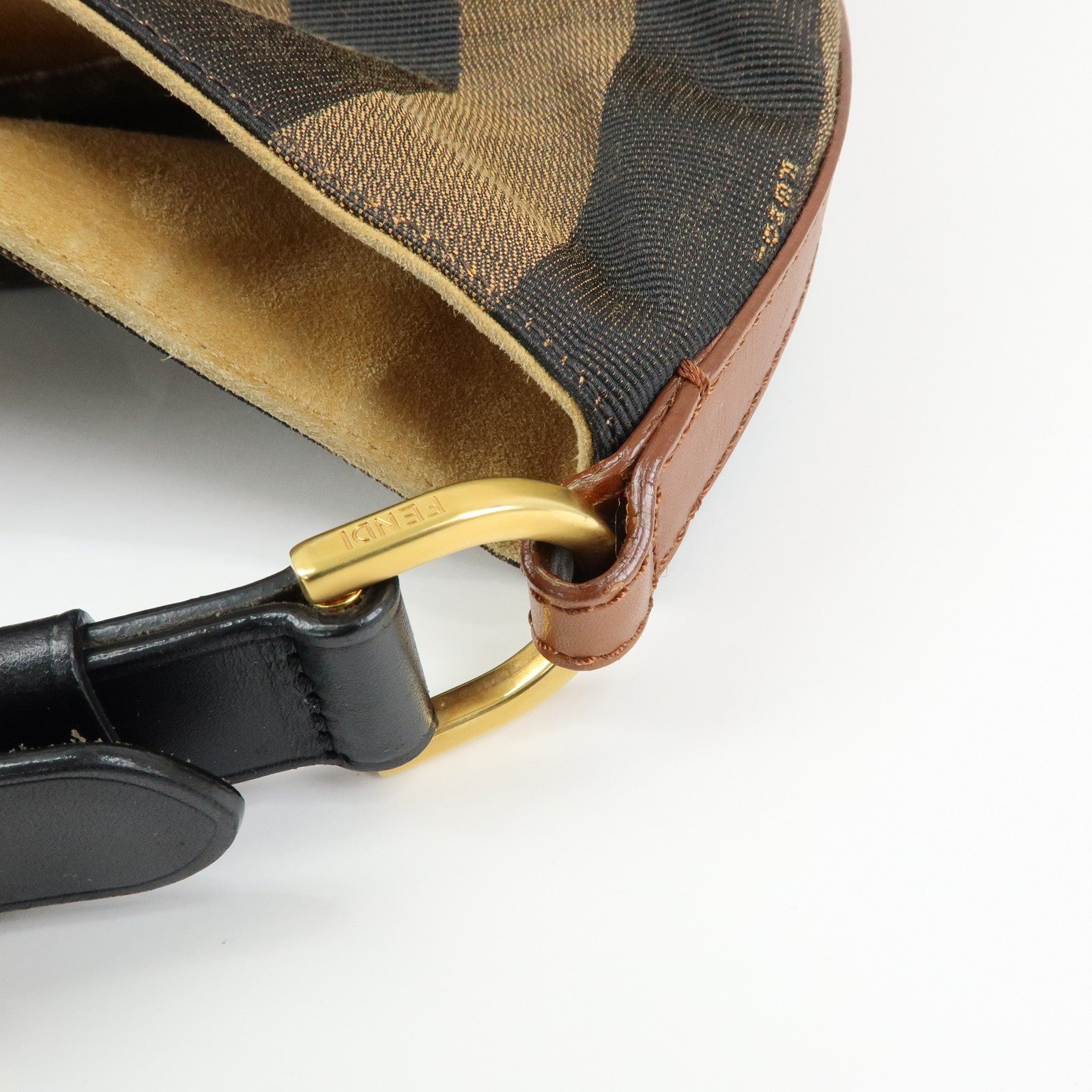 Fendi 8BR653 Shoulder Bag - Brown, Black, Canvas, Leather