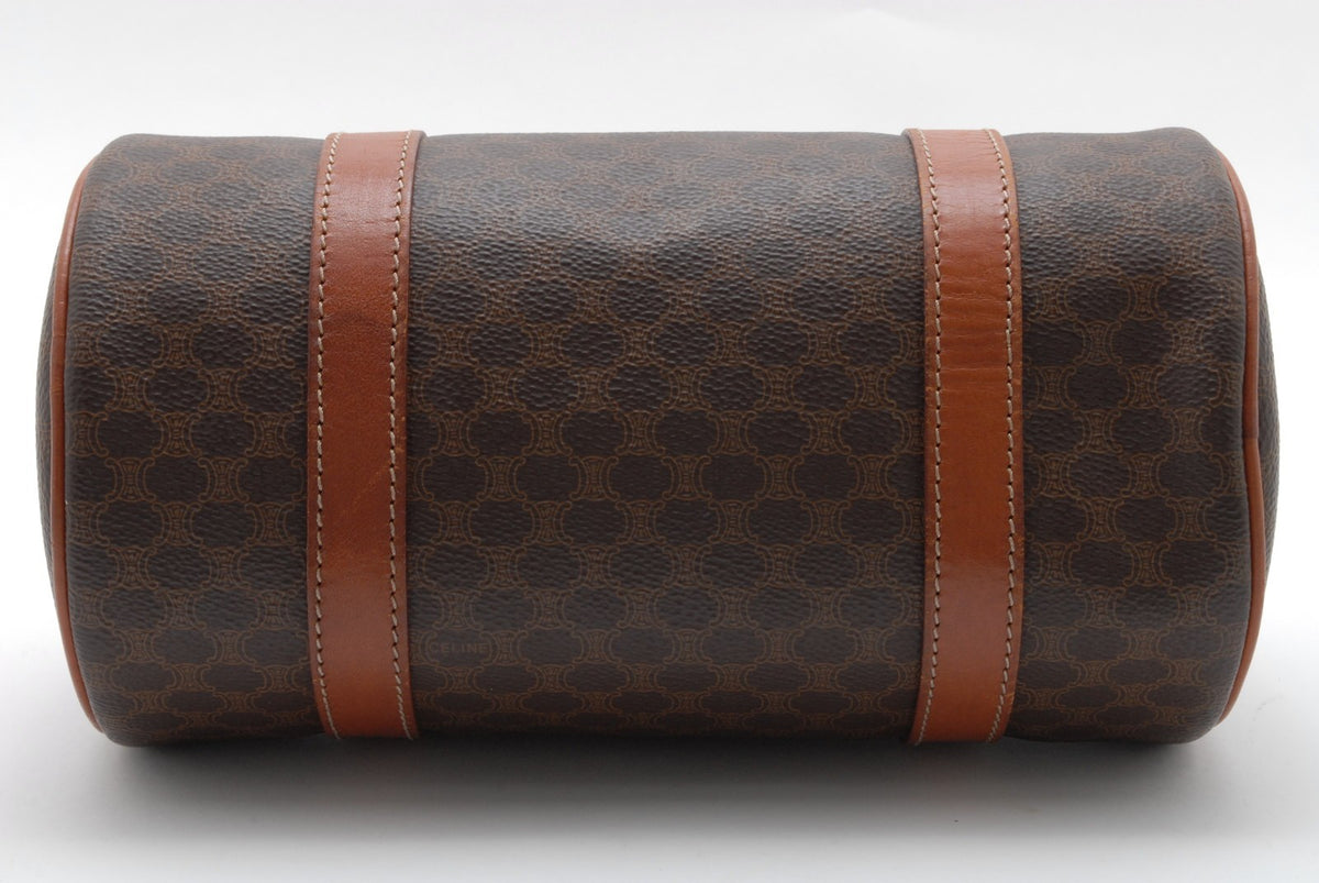 Celine Macadam Boston Handbag - Brown, PVC Leather