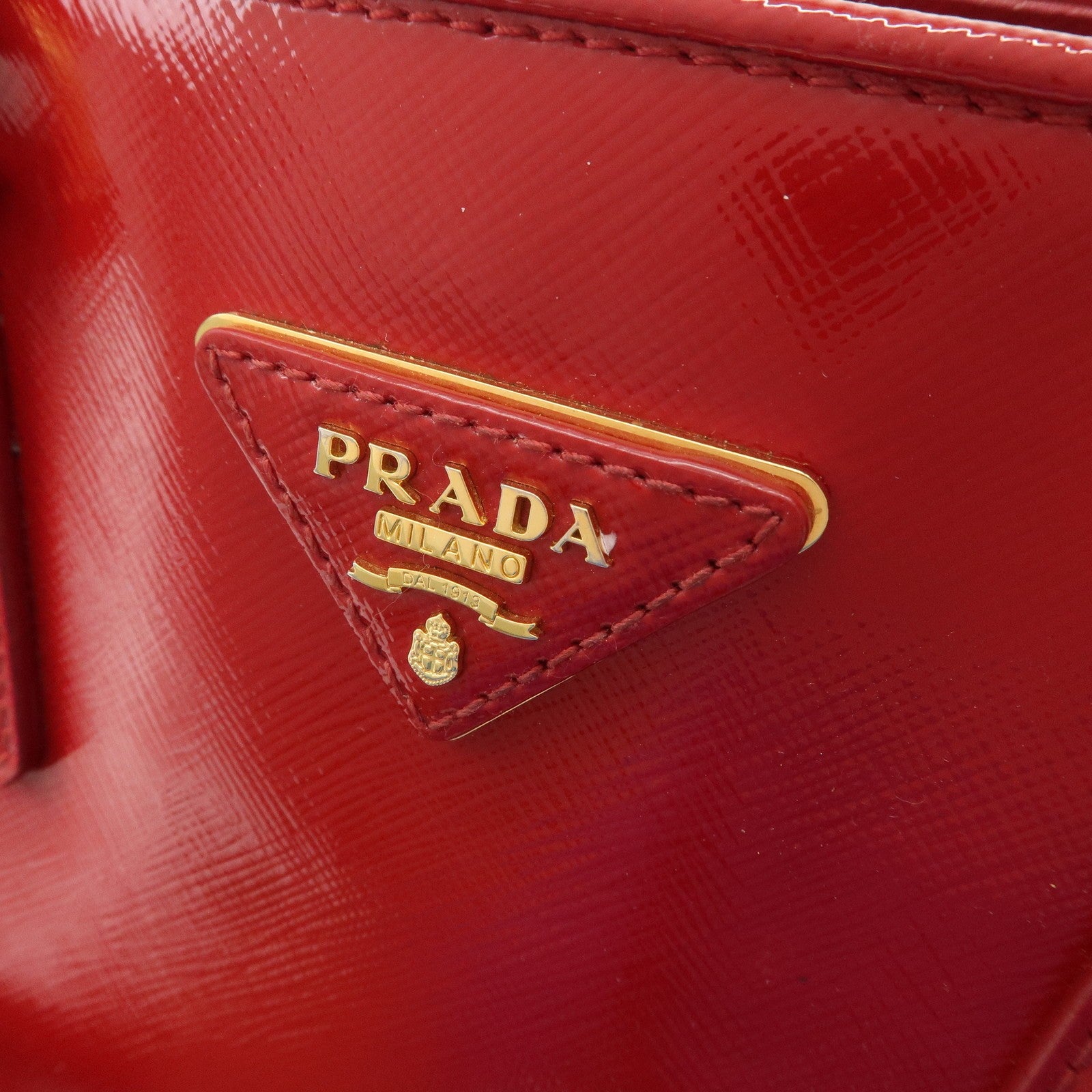 Prada BN2567 Hand Bag - Red, Patent Leather 