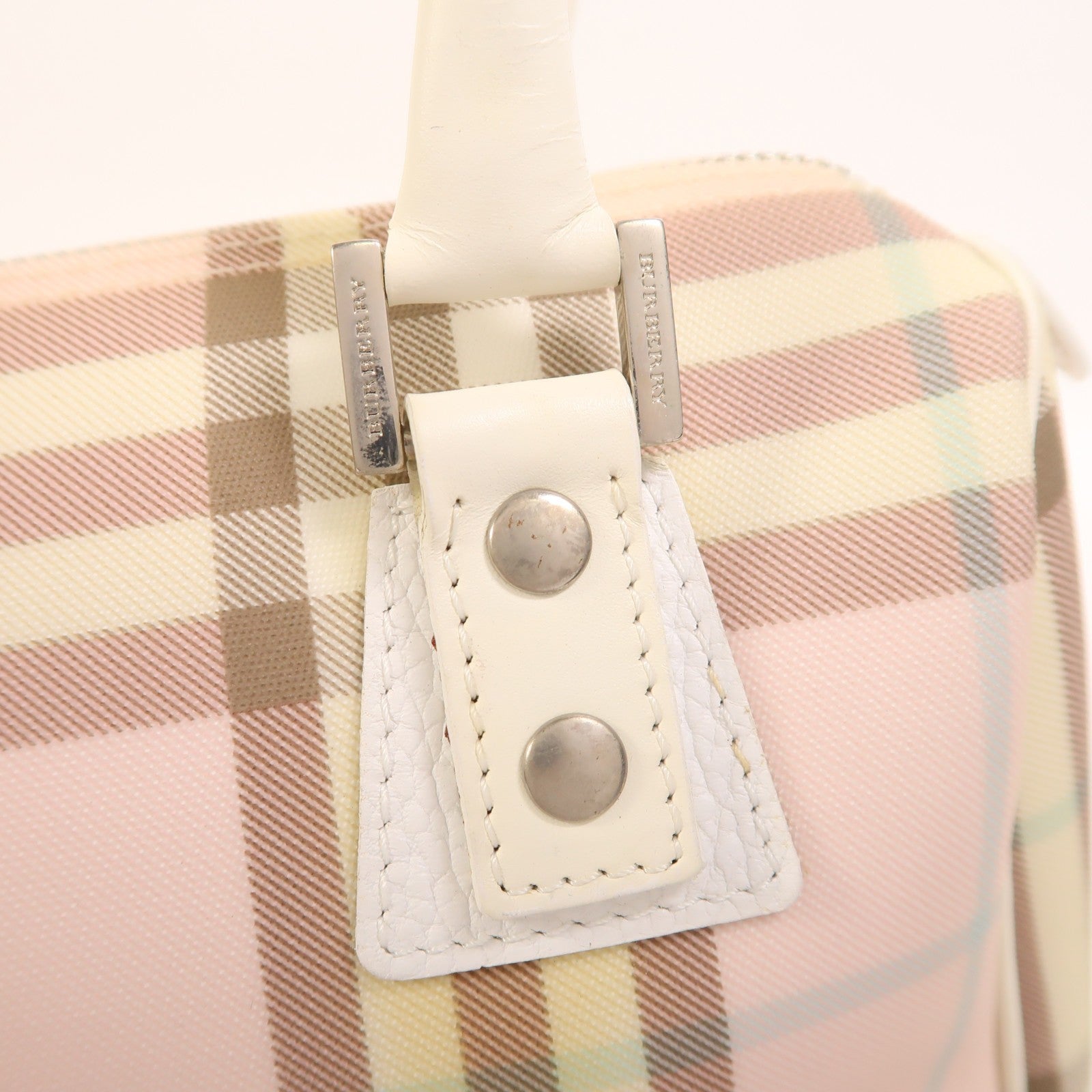 Burberry SHW Hand Bag - Pink White, Coated Canvas