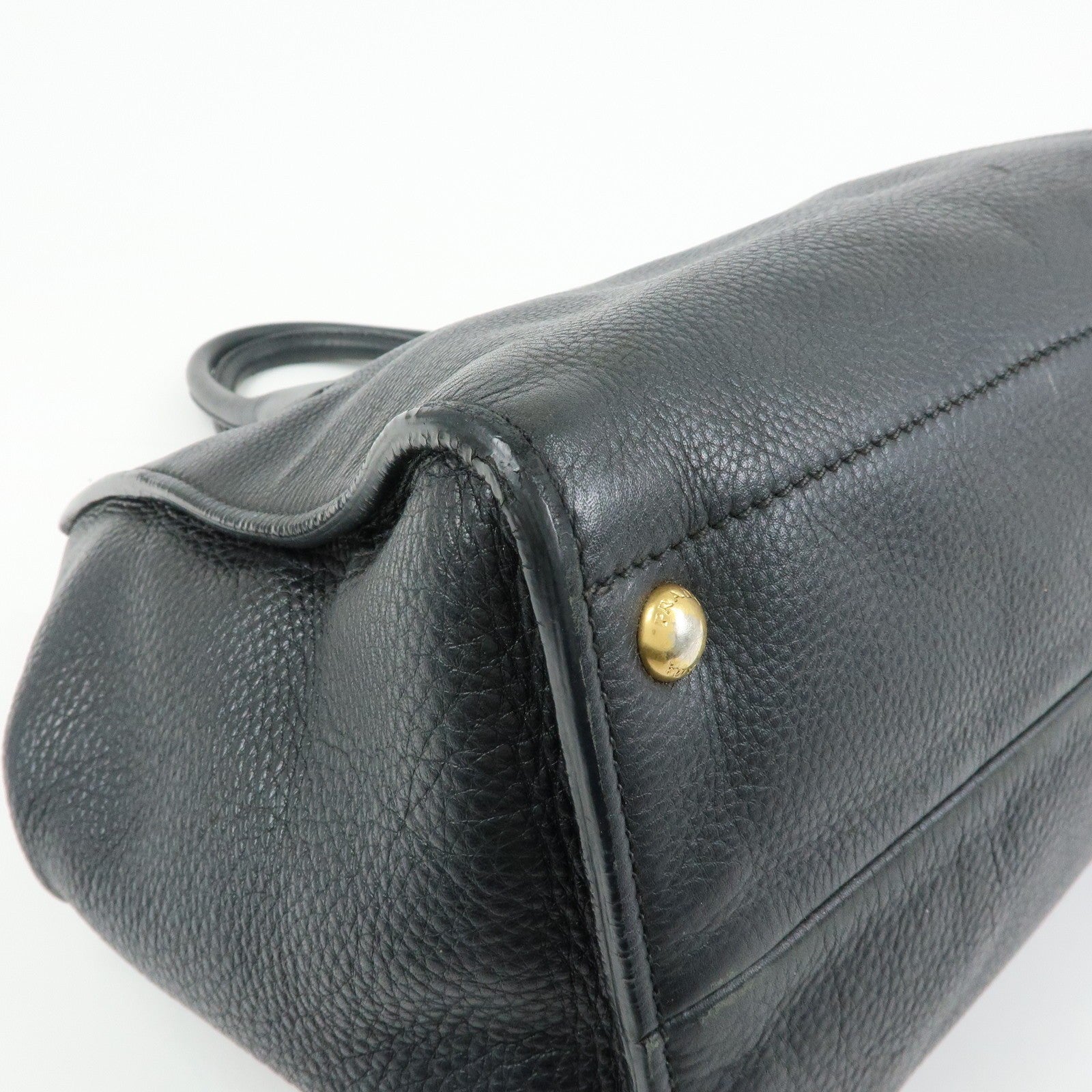 Prada 2way Bag Handbag - Black, Calf Leather