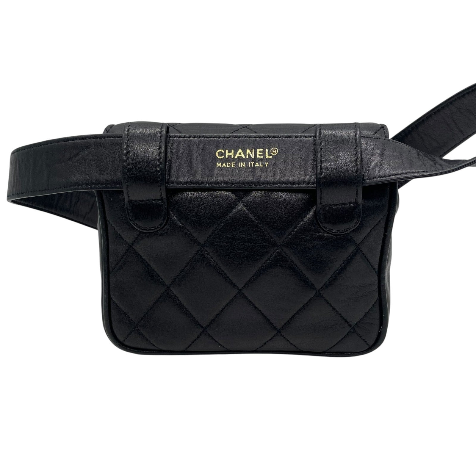 Chanel Matelasse Waist Pouch - Black, Leather