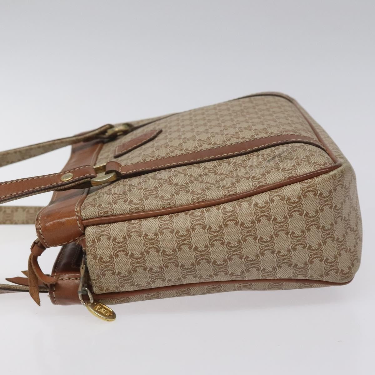 Celine Macadam Hand Bag - Beige/Gold, Canvas