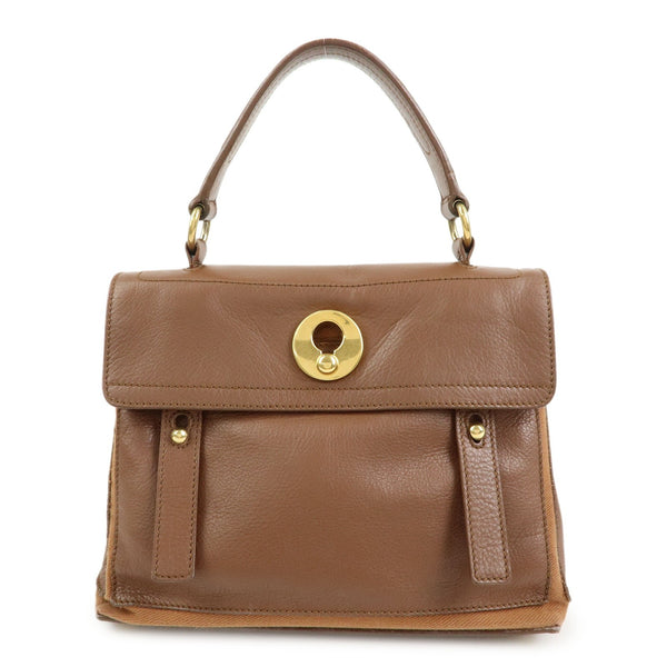 SAINT LAURENT PARIS Muse Two Leather Hand Bag Brown