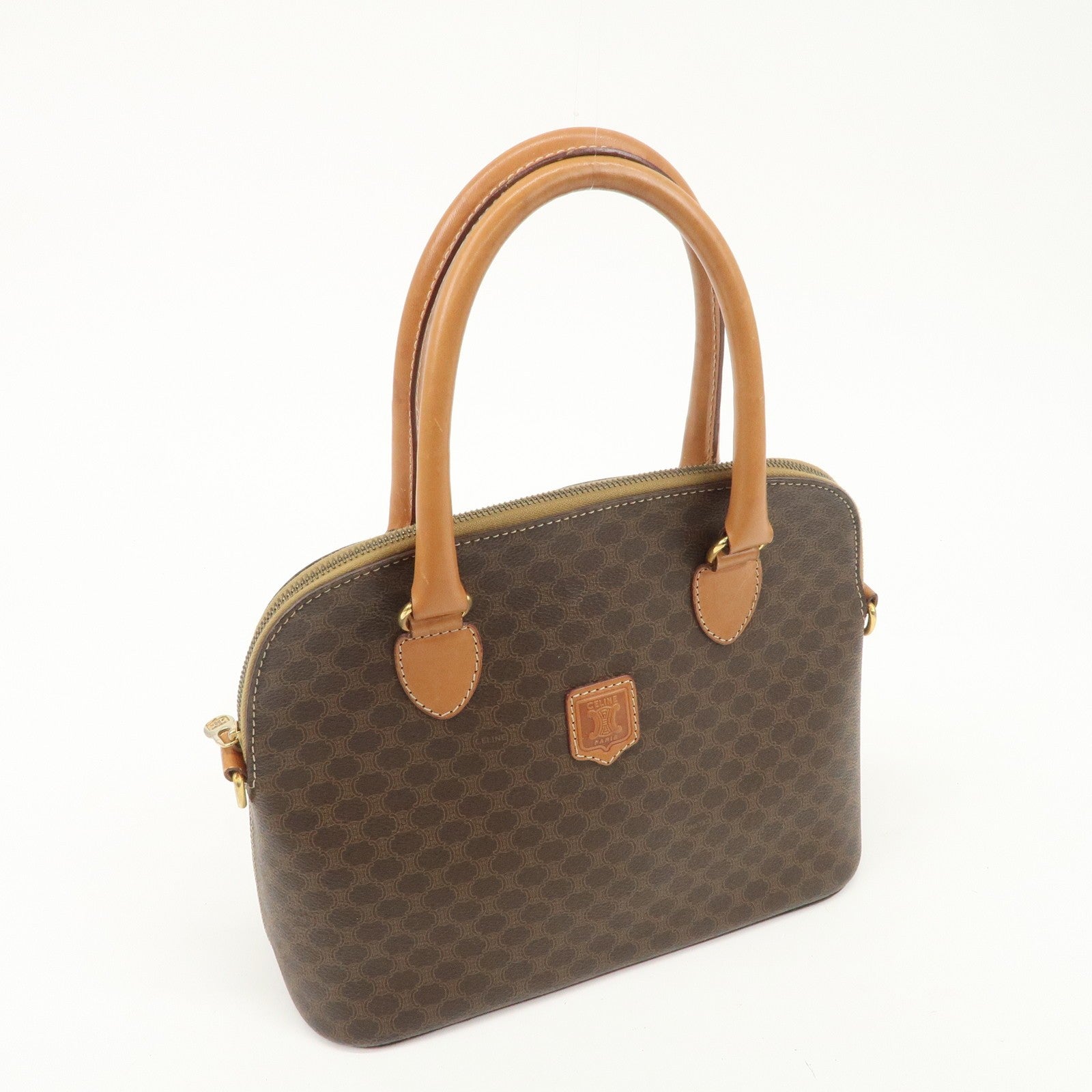 Celine Macadam Hand Bag - Brown, PVC Leather